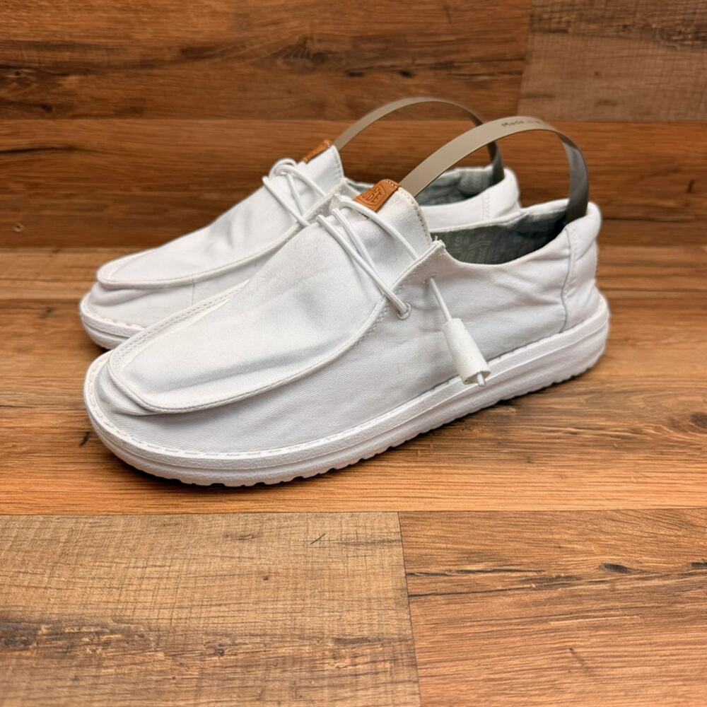 HEY Dude  Women's Size 8 Wendy" Chambray White Slip On Shoes
